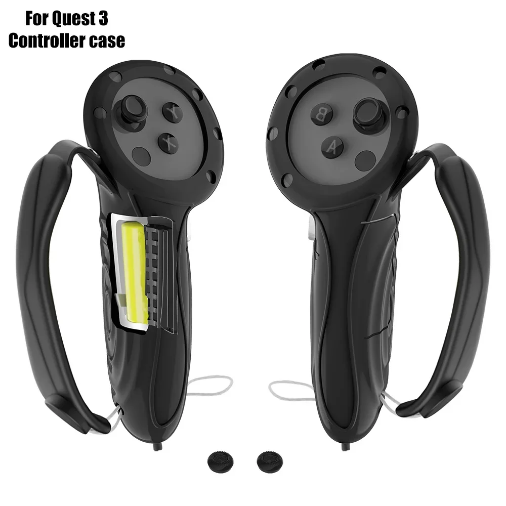 메타 퀘스트 3 용 헤일로 스트랩, 조절식 페이셜 인터페이스, PU 가죽 마스크, 실리콘 컨트롤러 커버, 퀘스트 3 용 액세서리