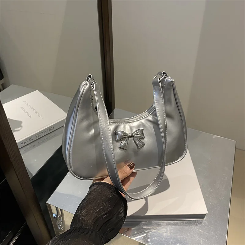 Casual simple underarm bag premium butterfly solid color handbag