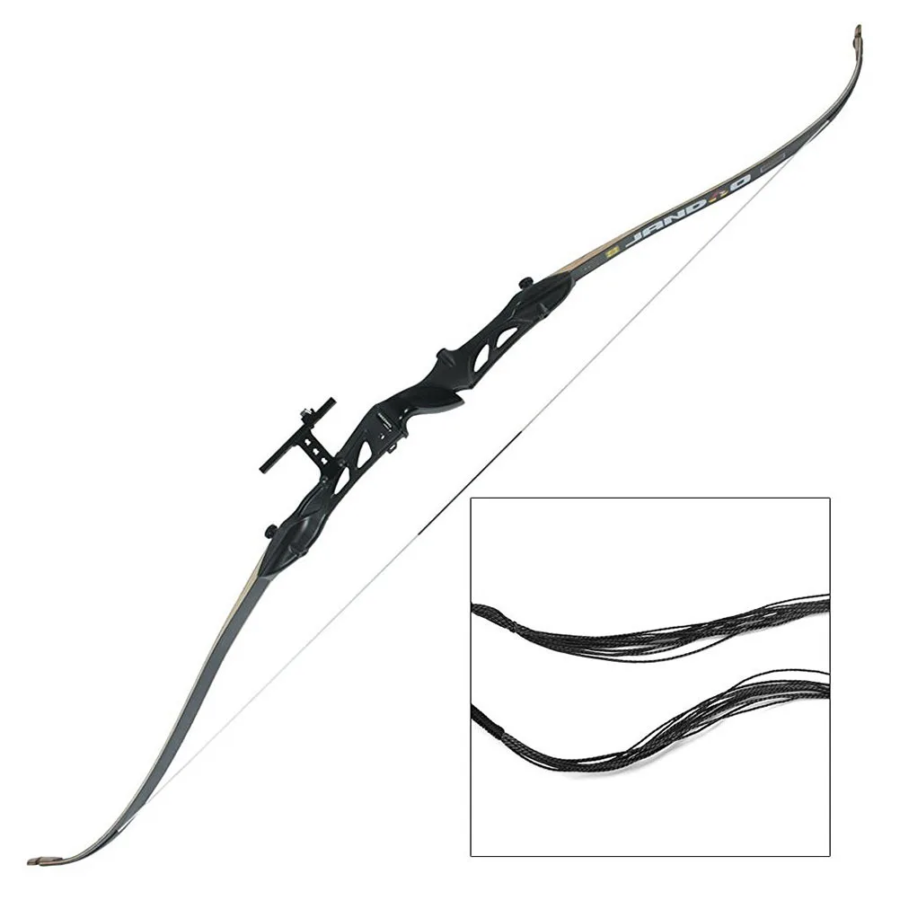 

57inch 12 Strand Bowstring Premium Material Durable Recurve Long Hunting Black Bowstring String 12 Strand String