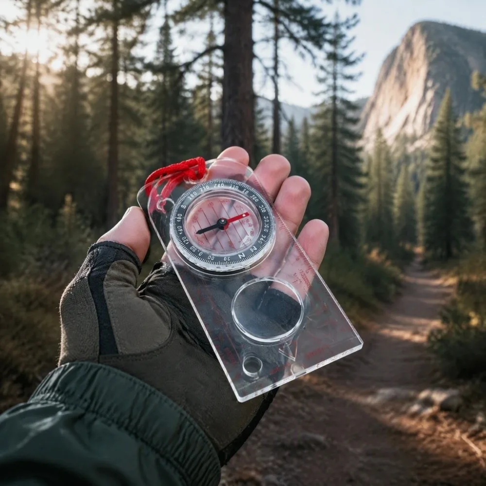 High Quality Baseplate Compass Transparent Multi-Function Orienteering Compass Topographic Measurement Portable Survival Compass