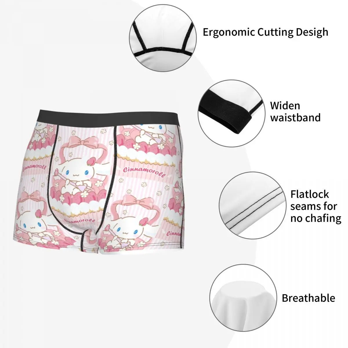 Custom Fashion Cinnamoroll Sanrio Cartoon Boxers Shorts Panties Male Underpants Stretch Xina Cinnamon Dog Briefs Underwear