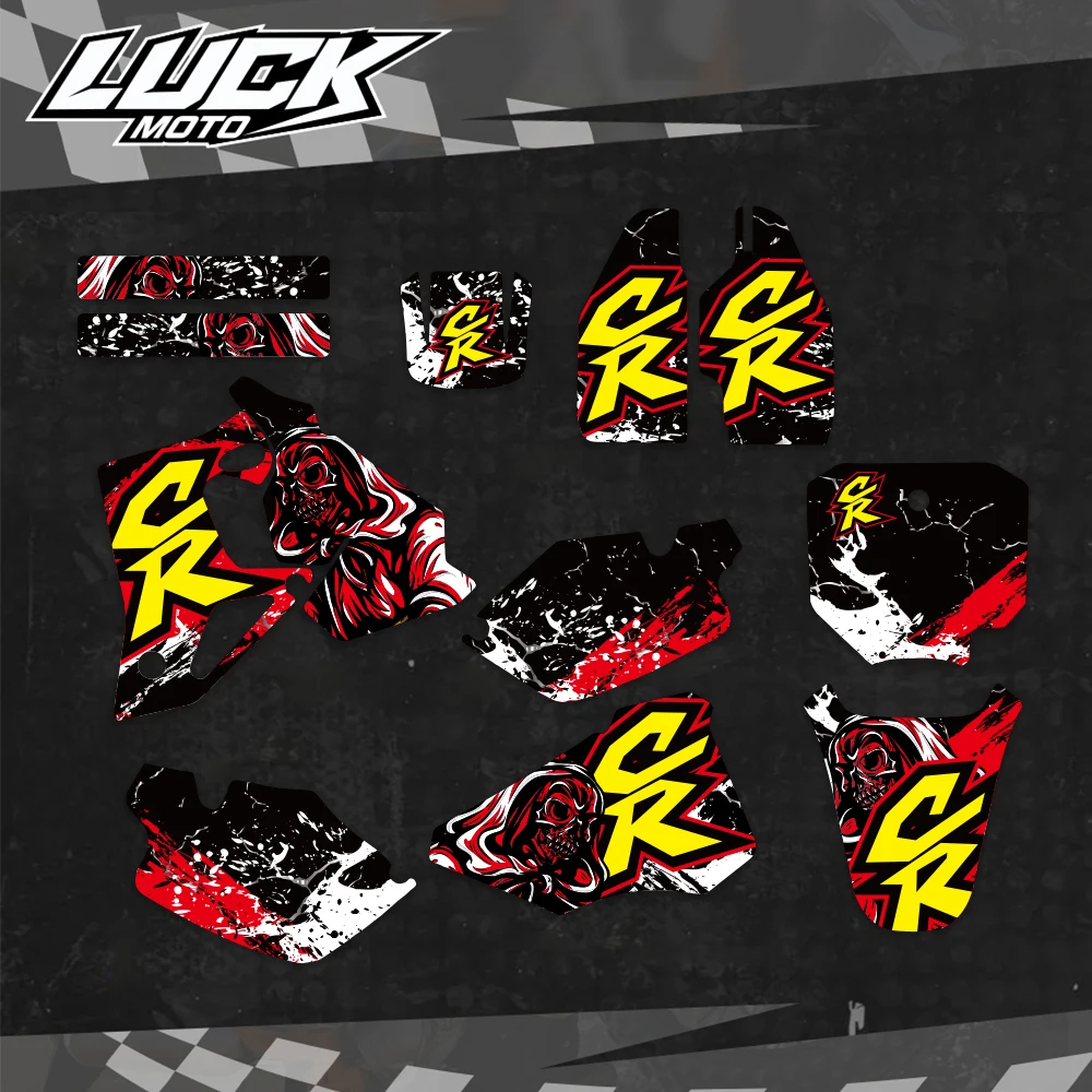 لهوندا CR 80 CR80 1996 1997 1998 1999 2000 2001 2002 كامل الرسومات الشارات ملصقات دراجة نارية خلفية رقم مخصص