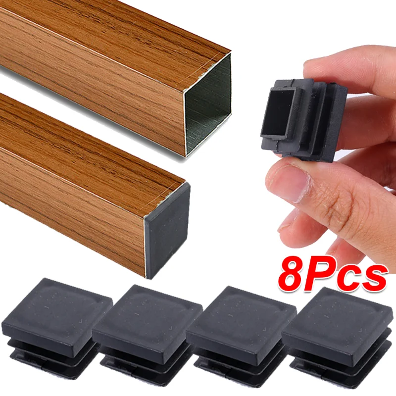 

2/8pcs Square Tube Dust Cover Plastic Black Blanking End Caps Furnitures Leg Tube Pipe Inserts Plugs Bung Decorative Dust Cover