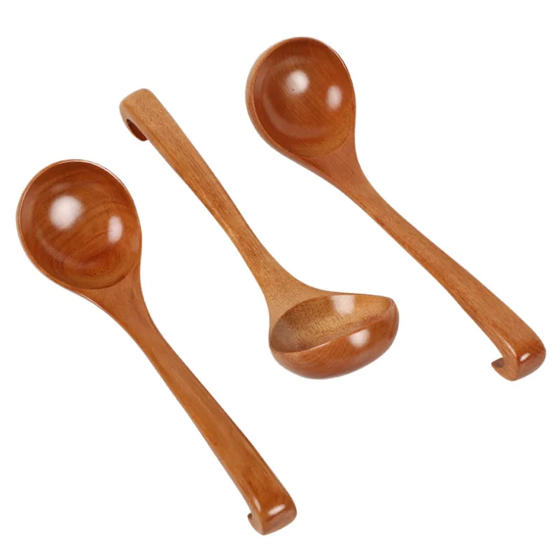 

1pc Wooden Soup Spoon Multifunctional Kitchen Non-stick Pan Tableware Secondary Wooden Cooking Spoon Kitchen Tableware Supplies