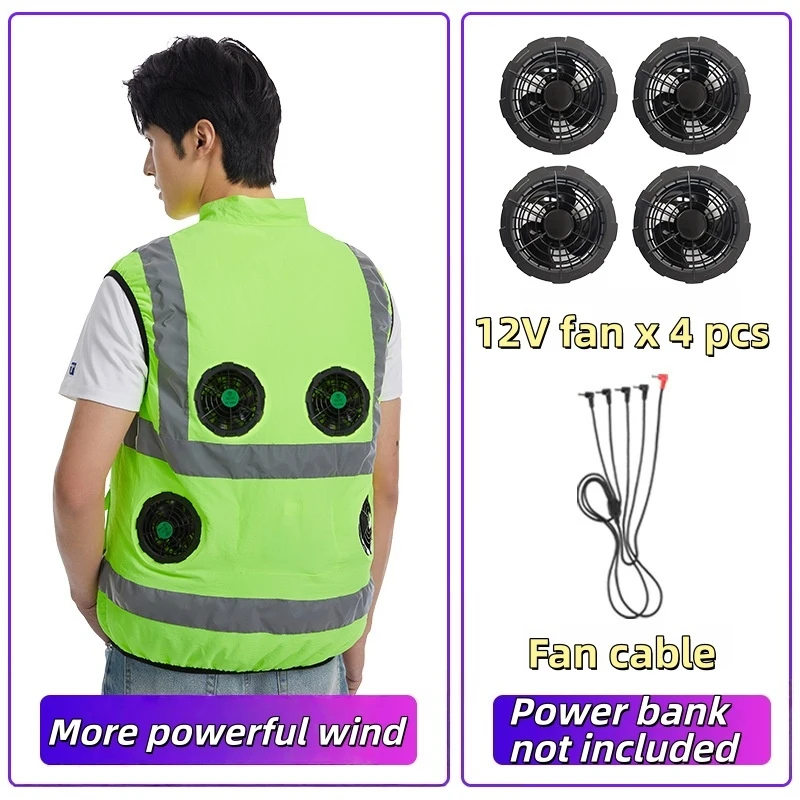 

NEW 4 Fans and Super Large Airf Summer Air-Conditioning Workwear with Fan Cooling, Outdoor Temperature-Reducing Breathable Vest