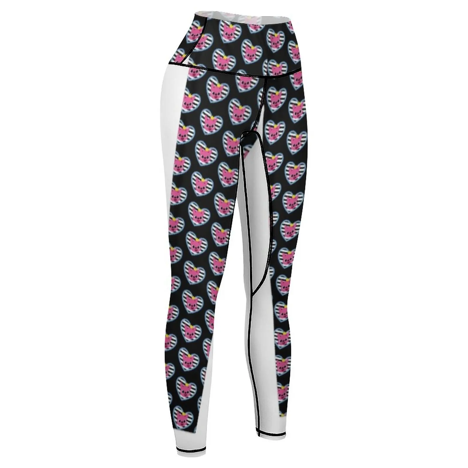 Pink Fox Children’s Character (on Black) Leggings Fitness's gym clothes leggins push up woman Womens Leggings