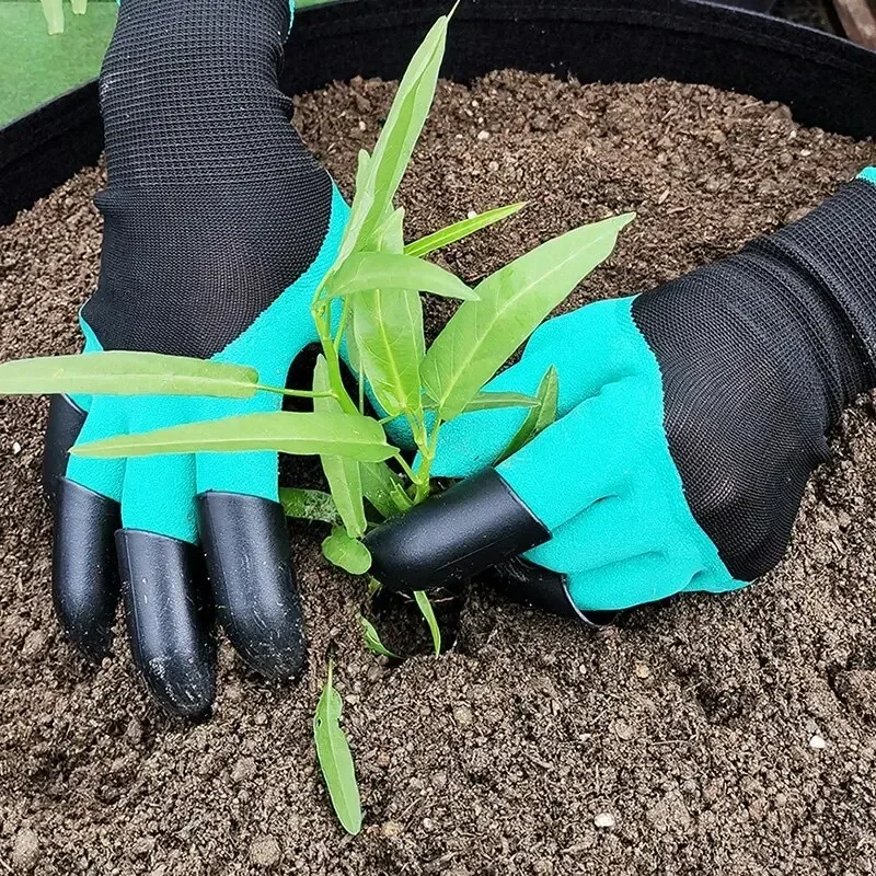 Guantes de excavación, jardinería, inmersión, trabajo, garras, plantación de flores vegetales y tracción de hierba