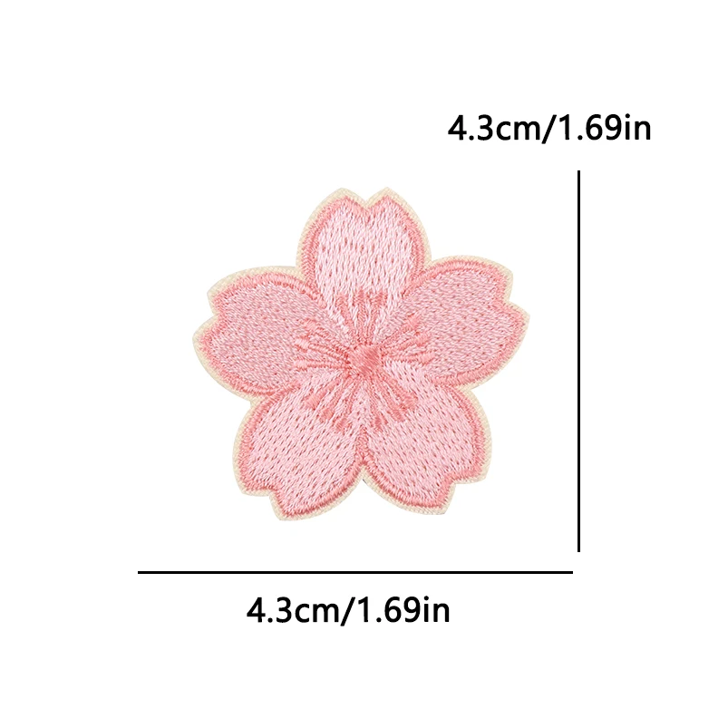 Parche termoadhesivo bordado Monte Fuji y flores de cerezo japonés