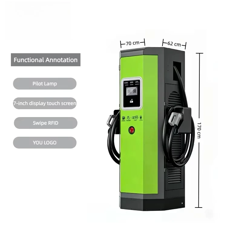 80kW DC Fast EV Charger Station, Commercial Electric Vehicle Charging Pile with OCPP, CE Certified for Public Parking