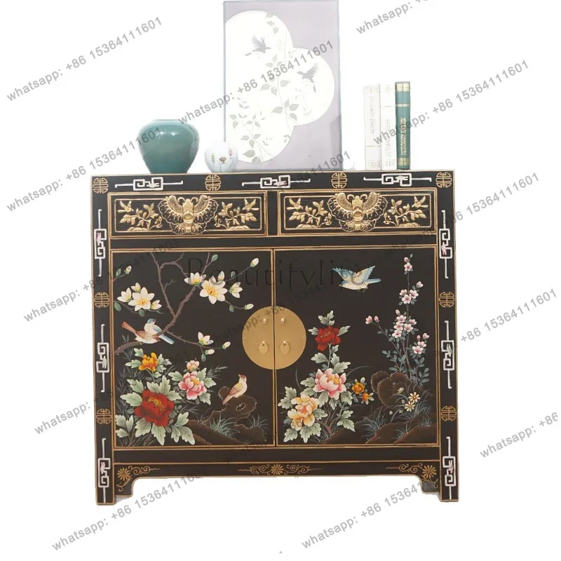 

Chinese retro bedroom shoe cabinet solid wood classical Xuan household multi-functional storage cabinet