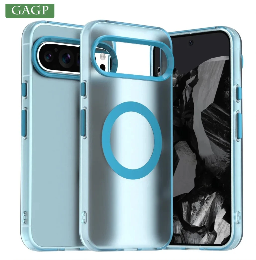 Colorful Magsafe Matte Transparent Case for Google Pixel 9 8 Pro XL 8A 9Pro Magnetic Frosted Wireless Charge Shockproof Cover