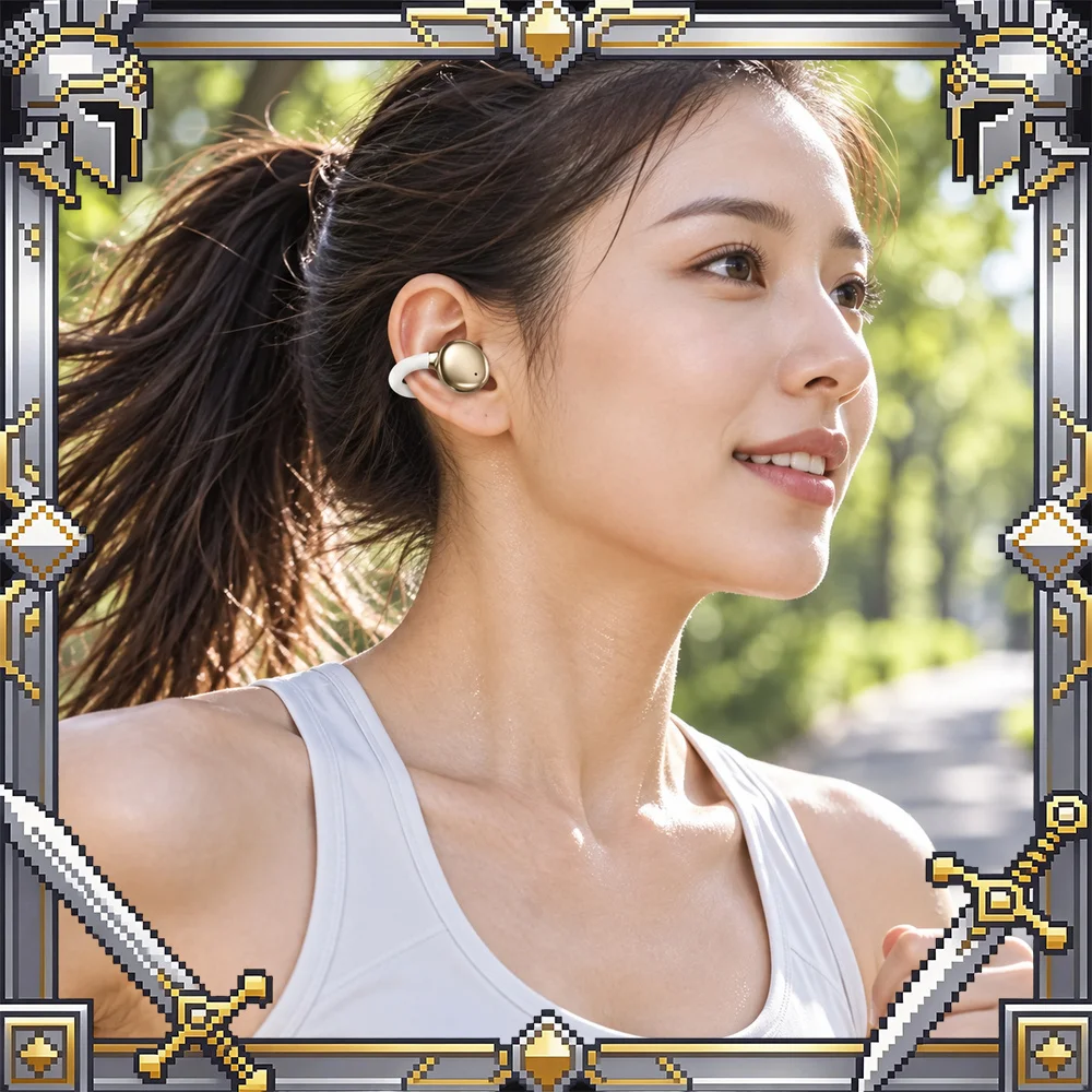 Newmine J05 Open-Ear Clip Wireless Earbuds, Bluetooth 6.0, Directional Audio, Noise-Reducing Calls, Up to 28H Combined Playback