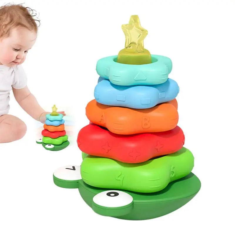 Montessori Toys Stacking Ring Tower Board Baby Early Educational Teaching Aids Toddler Baby Toy For Children Colors