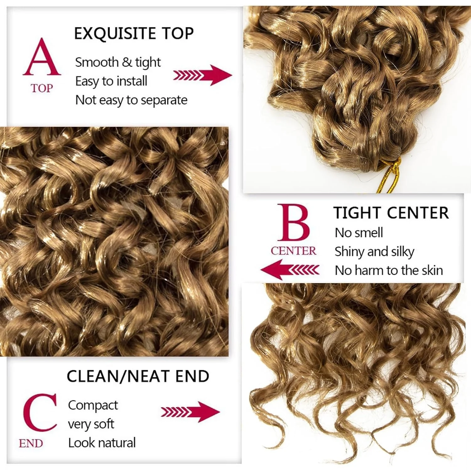 Honey Blonde Small Spirals Cur - Feather Hair Extension ulasan dan harga
