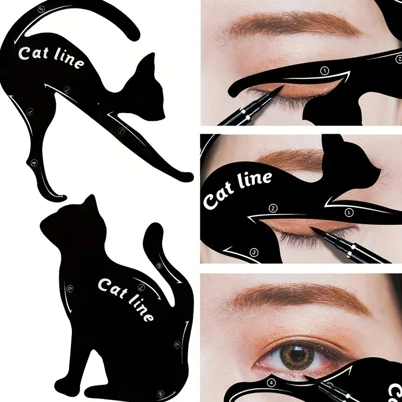 Easy To Make Up Eye Makeup Tool Eye Template Shaper Model Cat Line Stencils Eyeliner Card Cat Line Eyeliner Stencils