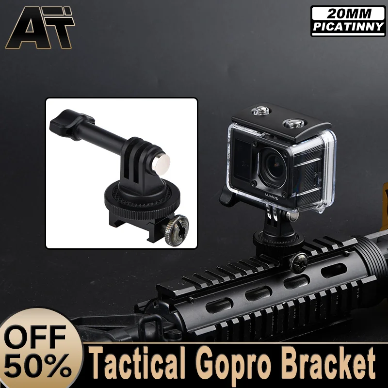 

Tactical GoPro Sports Camera Bracket Hunting Airsoft Scout Accessories Mobile Phone Adapter Fit 20mm Picatinny Rail M-lok Base