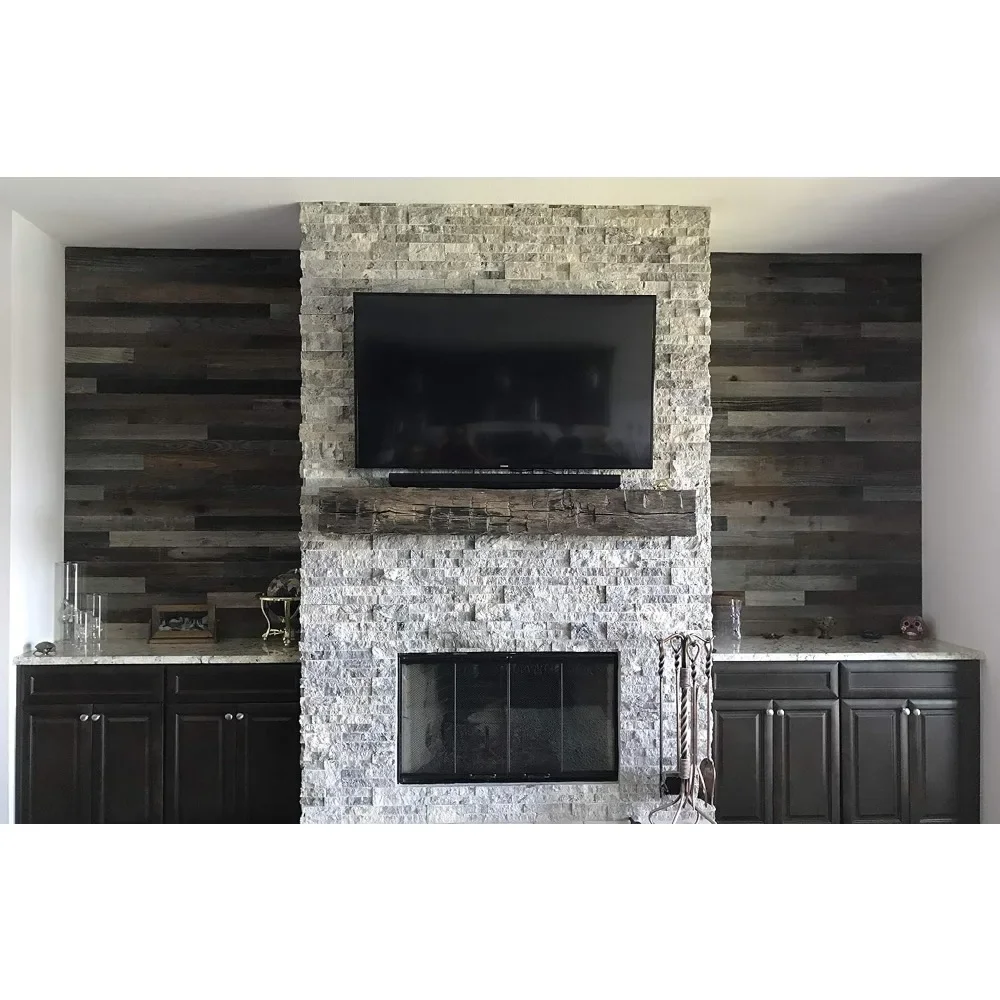 3D Wall Panels Plank and Mill - Reclaimed Barn Wood Wall Panels - Simple Peel and Stick Planks for Accent Walls, Kitchens