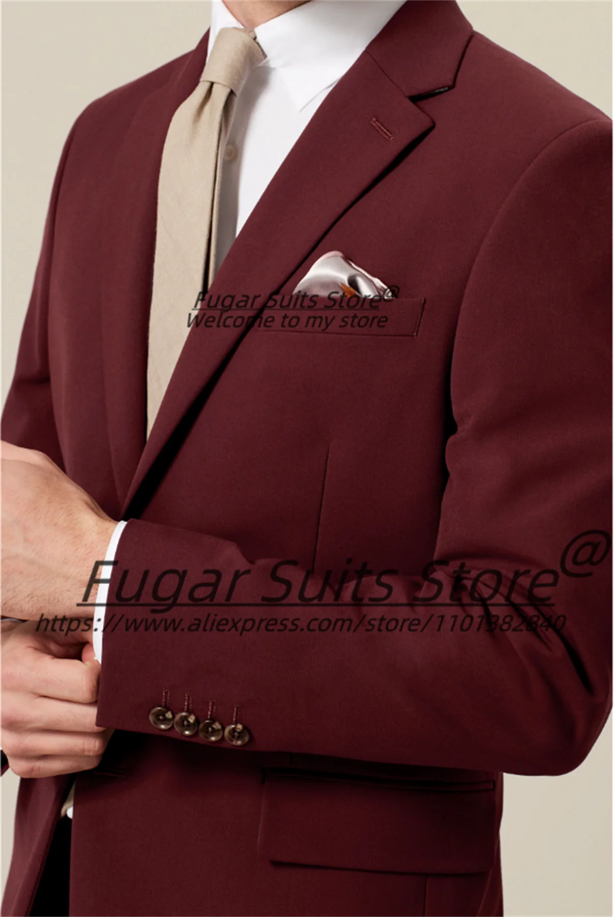 Jas pernikahan merah tampan untuk pria Slim Fit berlekuk kerah jas pengantin pria Formal tuksedo 2 buah set bisnis pria blazer Ropa Hombre