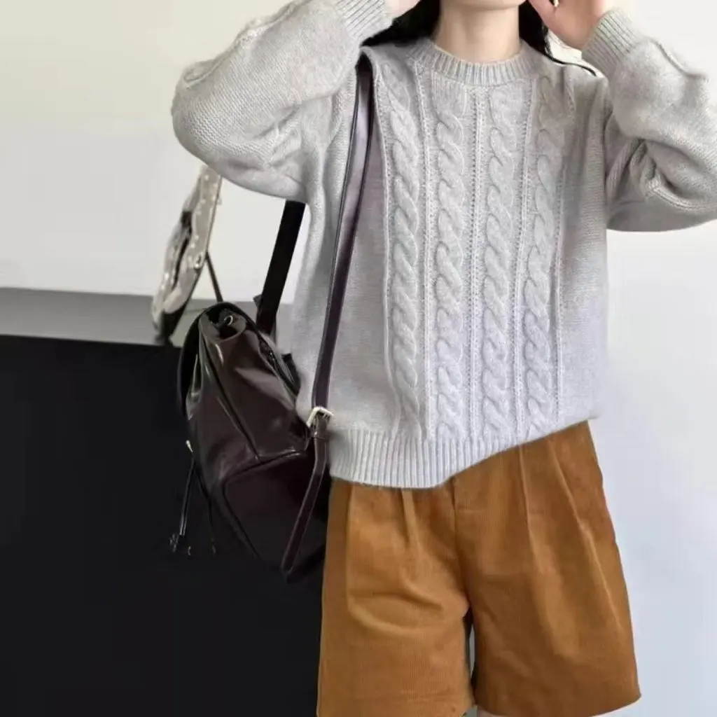 

Pumpkin Orange Women's Sweater Autumn Japanese Style Retro Gentle Lazy Soft Waxy French Twist Open Cardigan
