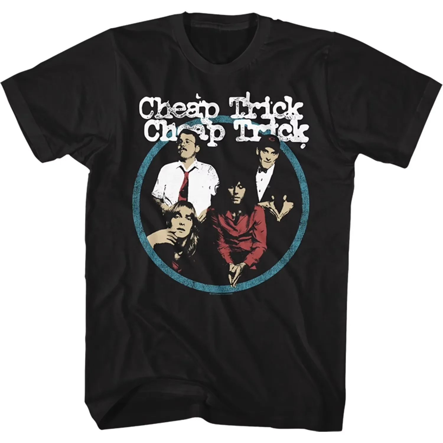 Cheap Trick Group Checkerboard Logo Band Graphic T-Shirt Cotton Men Women Streetwear Tee