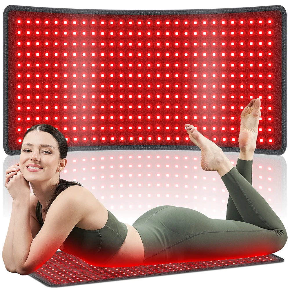 406pcs Leds Red Light Heating Larger Size Pad 660nm Waist Back Shoulder Muscle Pain Yoga Mat Relief Relax Infrared Light 850nm