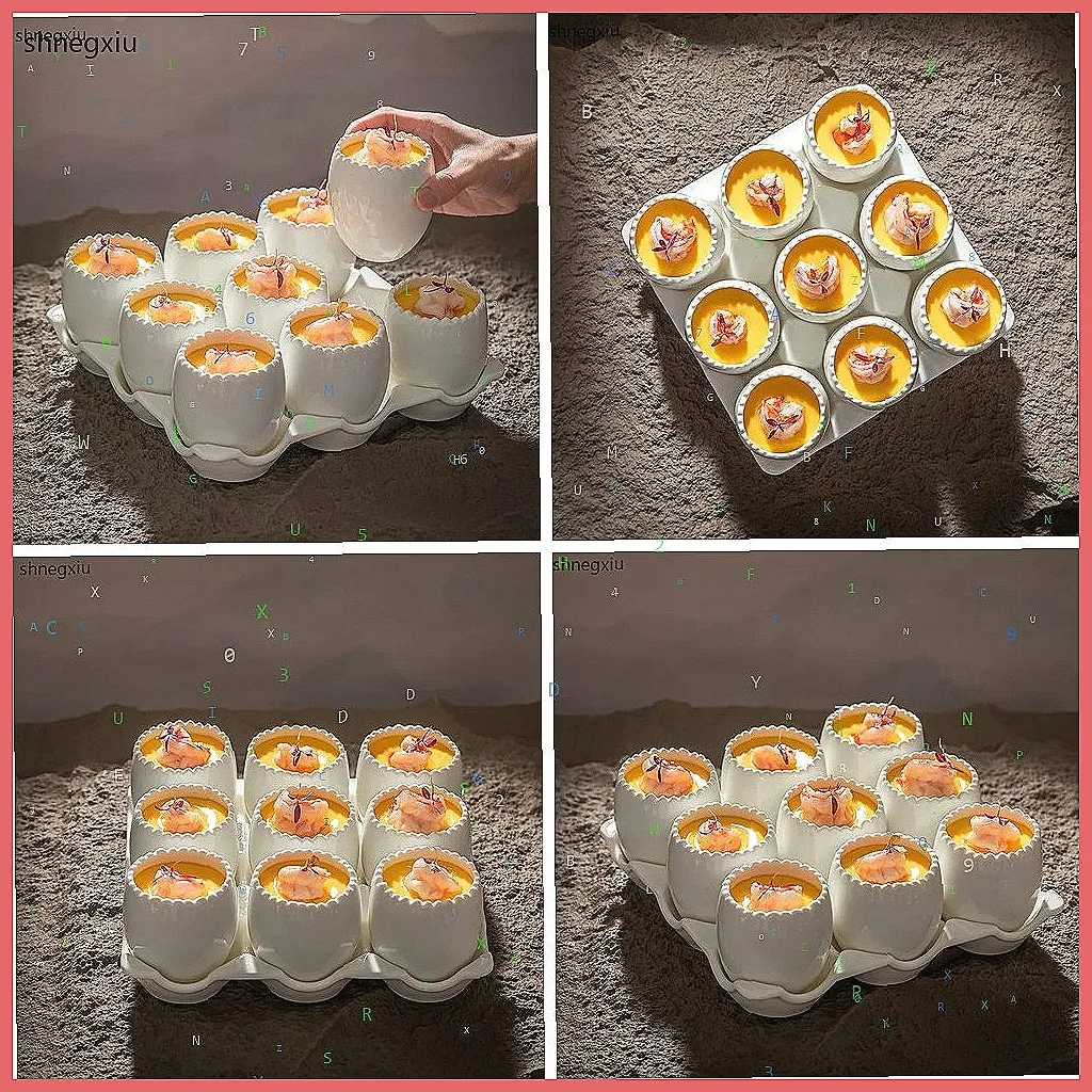 9-Grid Steamed Egg Tray Bowl: Divided Square Hotpot Tableware for Healthy Soup, Restaurant & Home Use