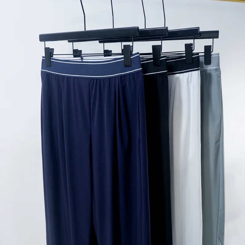 LULU FLORA Women's Summer Thin Quick-Drying Wide-Leg Pants, Elastic Waist, Lightweight & Draped, Slim-Fit Yoga Casual Trousers