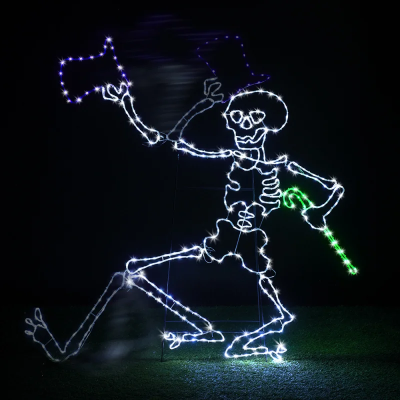 Custom. Outdoor Waterproof LED Steel Frame Ghost in Iron Pot Halloween Holiday Party Decor Motif Figures Neon Lights