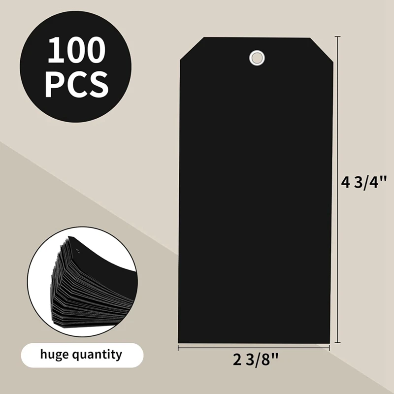 100 Pieces 4 3/4Inch X 2 3/8Inch Plastic Shipping Tags With Wires Blank Labeling Tags Waterproof Hang Tags