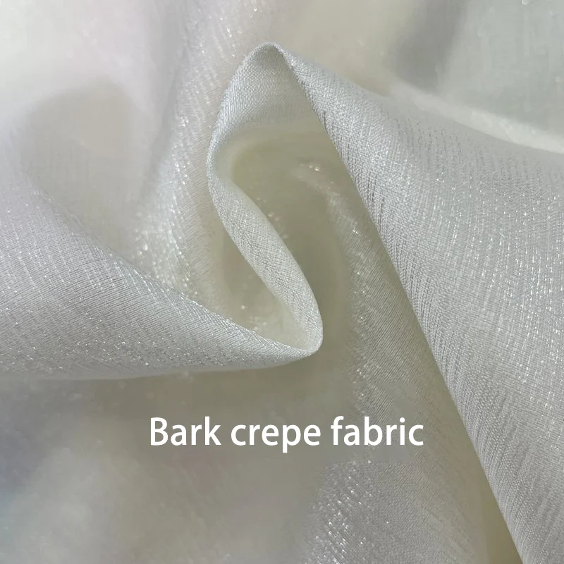 

Metallic Bark Crepe Organza Fabric Shimmering Textured DIY Project Material Sparkly Fabric for Fashion
