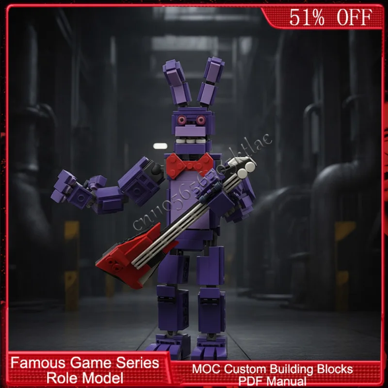 

472 детали, популярная серия игровых персонажей, лавандовый кролик-голем, модульный конструктор MOC, креативный набор для самостоятельной сборки, праздничный подарок