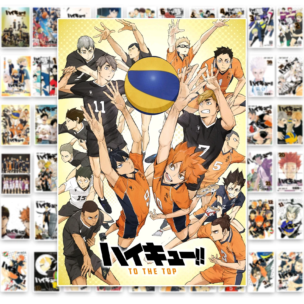 60 قطعة ملصقات أنيمي Haikyuu الكرتون هيناتا شويو توبيو كاجياما الشارات اللعب المحمول سيارة الهاتف لاصقة تزيين هدية عيد