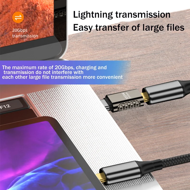 1 Stück Typ-C-Multifunktion adapter Typ-C-Buchse zu Typ-C-Stecker adapter 20 Gbit/s Schnelllade-Audio-Video-Übertragungs adapter