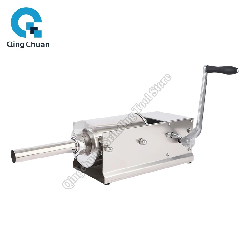 

Машина для набивки колбас, набор для приготовления колбас, шприц для колбас, 3-литровый ручной наполнитель для колбас из нержавеющей стали, горизонтальный, для домашнего использования