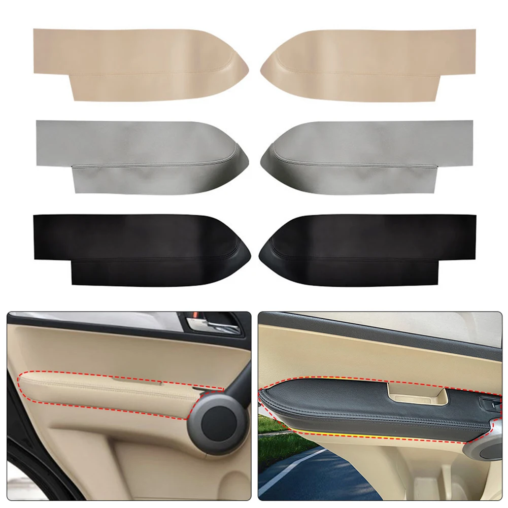 Black Leather Front Door Armrest Cover For Honda CRV 2007 2008 2009 2010 2011 Car Door Armrest Panel Skin Cover Trim