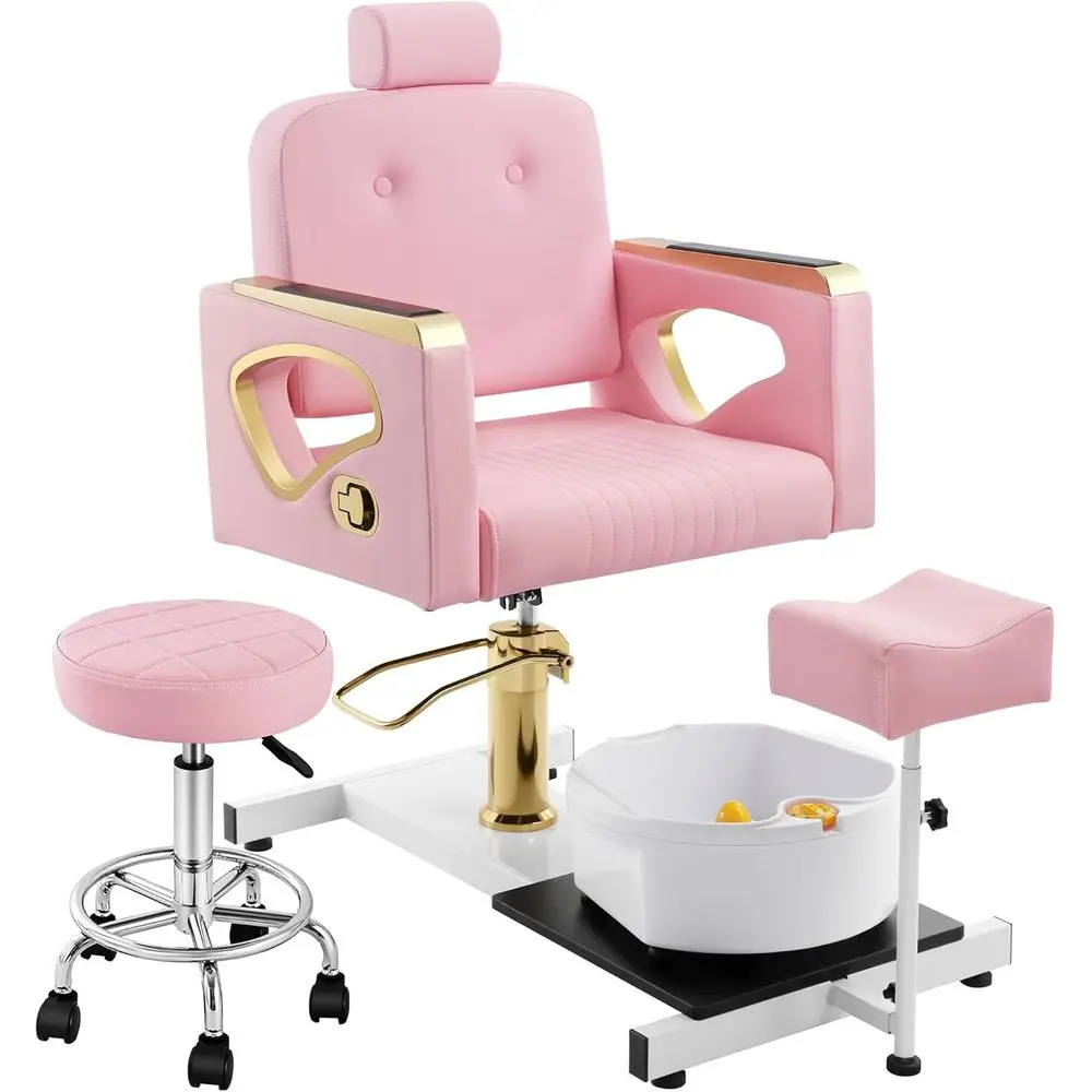 360 °   회전식 유압 페디큐어 스테이션 마사지 풋 스파 및 롤링 스툴 포함
