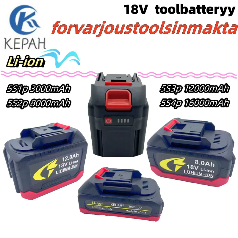 

18V new high-capacity electric tool battery replacement 3.0/8.0/12.0/16.0Ah/suitable for Makita electric screwdriver drill bits