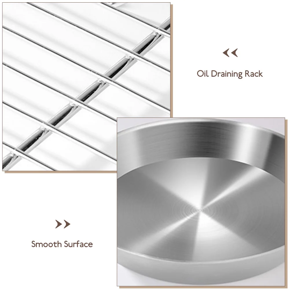 

1 Set Stainless Steel Grill Plate with Mesh Cooling Rack Non-Stick Multi-Function Baking Tray Oven Pan for Roasting and Bbq