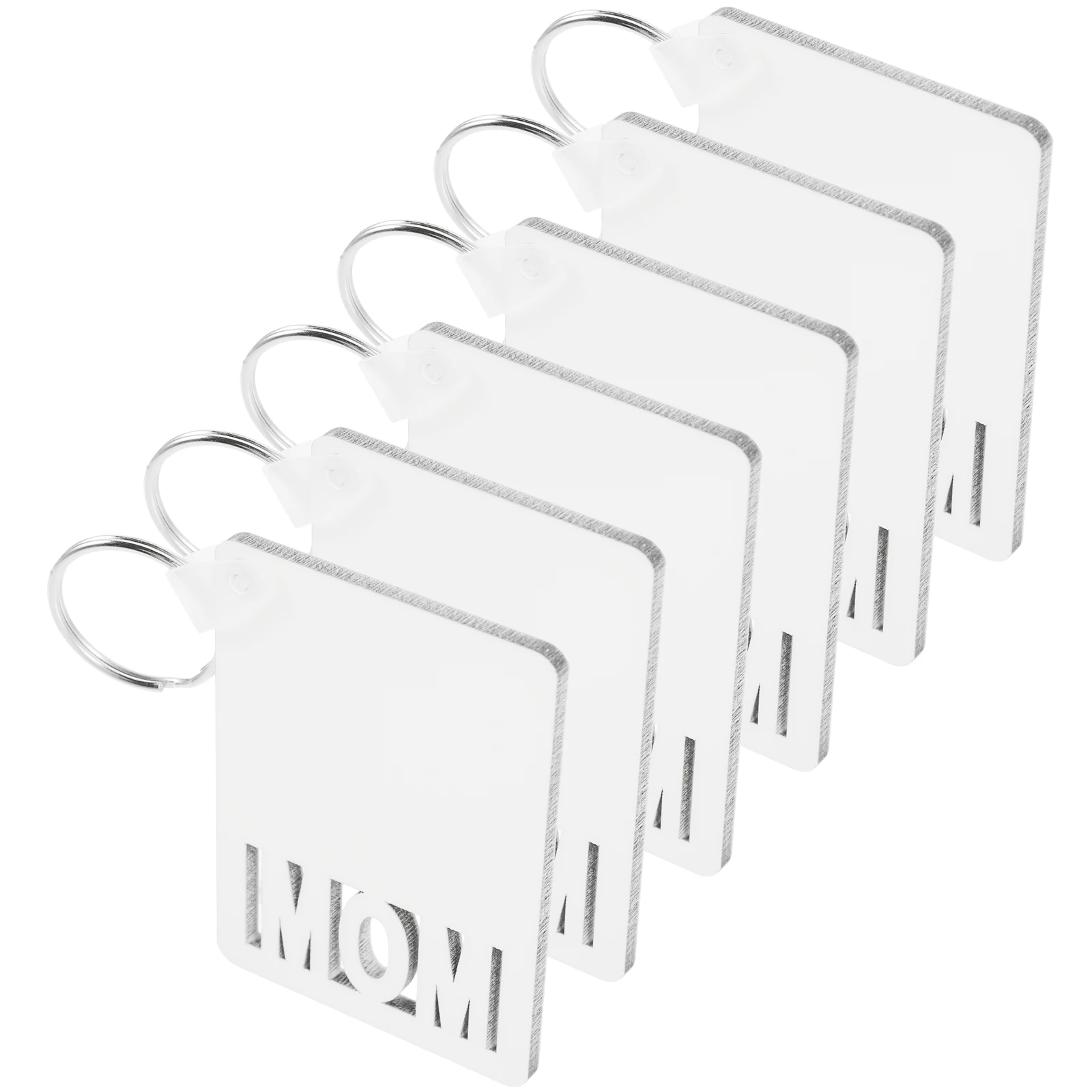 6 ชิ้นสร้างสรรค์ DIY ระเหิดพวงกุญแจว่างเปล่าพวงกุญแจสําหรับของขวัญส่วนบุคคลตกแต่งแม่