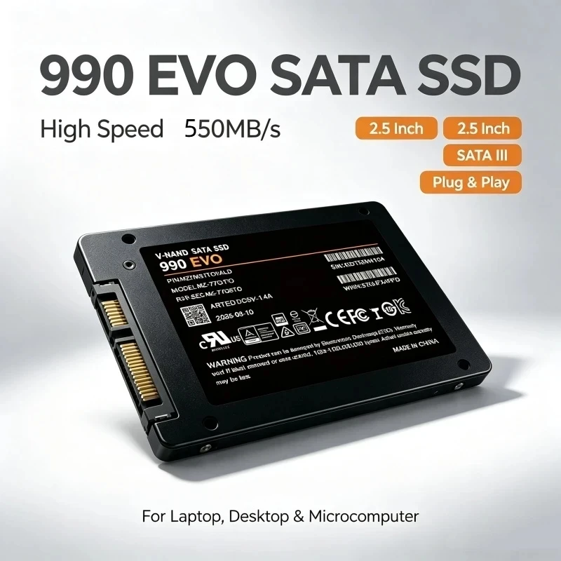 990 EVO 2.5 Inch SATA III High SSD Internal Solid State Drive 4TB Up to 550MB/s High Capacity Storage for Desktop Laptop PC