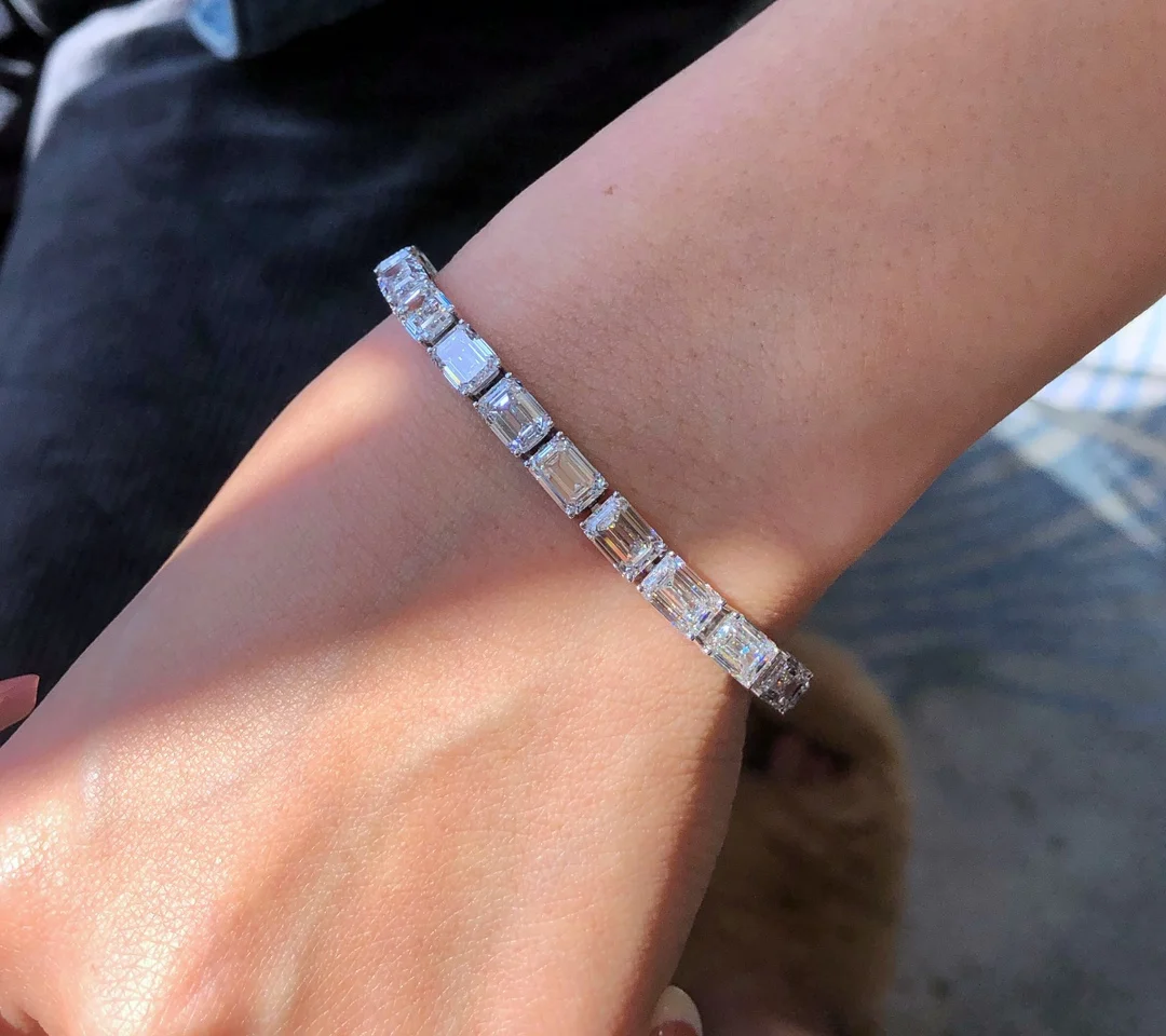 Ruif Customize Luxury Platinum 950 about 1ct  Lab Grown Diamond  Bracelet for Men Fine Charms Jewelry image 3
