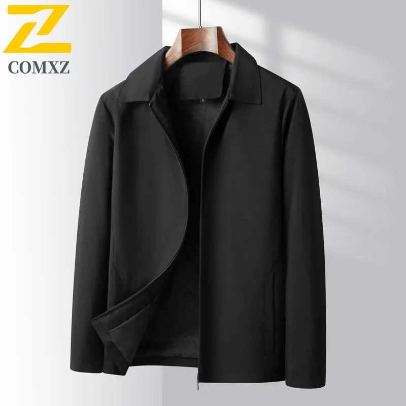 

COMXZ Fashion Simple Men Jacket Stand Collar Hiking Trip Cozy Motorcycle Coat Leisure Everyday Wear Light Autumn Windbreaker