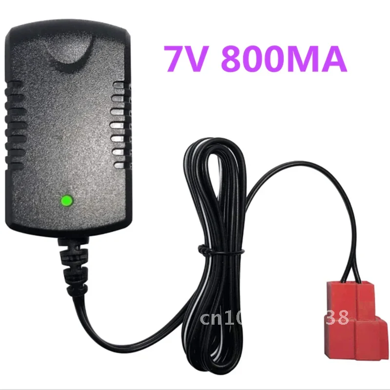 Cargador de batería de coche para niños de 6V, cargador 7V800, cochecito de bebé eléctrico, suministro de batería de juguete, adaptador de corriente, enchufe cuadrado rojo