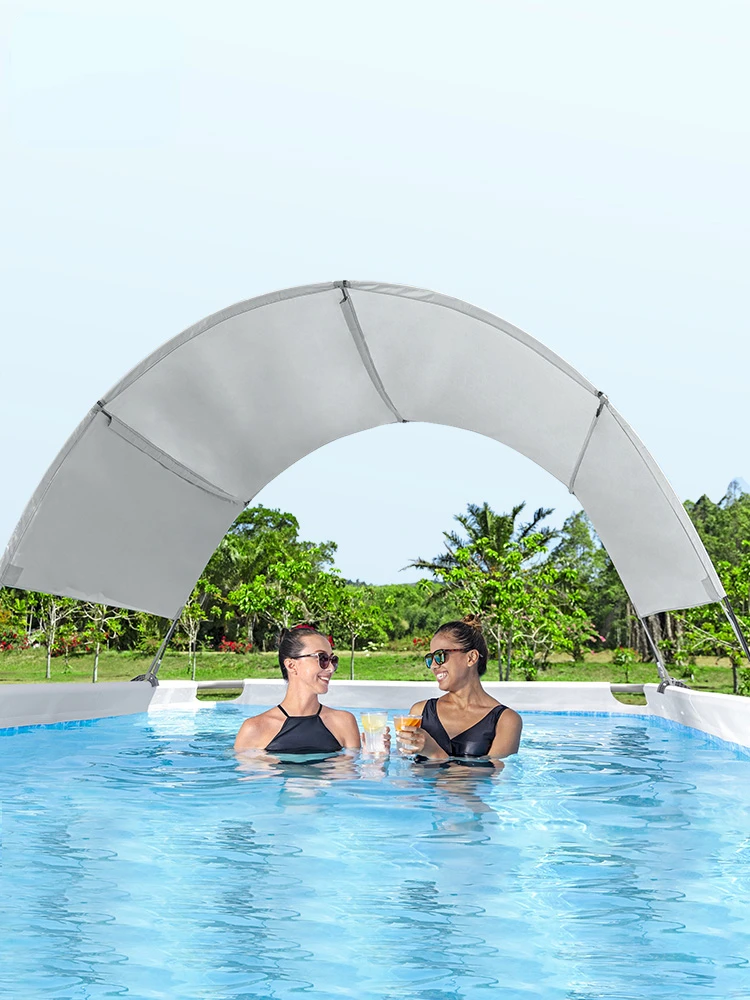 Large Bracket Swimming Pool Tent Sunshade Household Outdoor Foldable Thickened Rain-Proof and Dust-Proof Tent