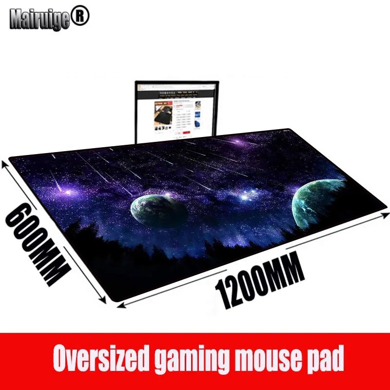 

MRGBEST Moon Space Custom 140x70/120X60CM Mouse Pad Mat Large Gamer Gaming Carpet Customized Mousepad for Computer Keyboard Desk