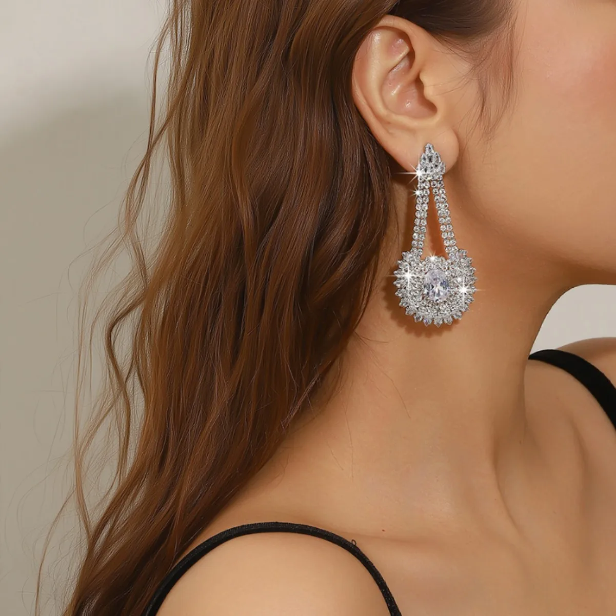 stainless steel drip sun pendant necklace earrings set pearl love strawberry collarbone chain