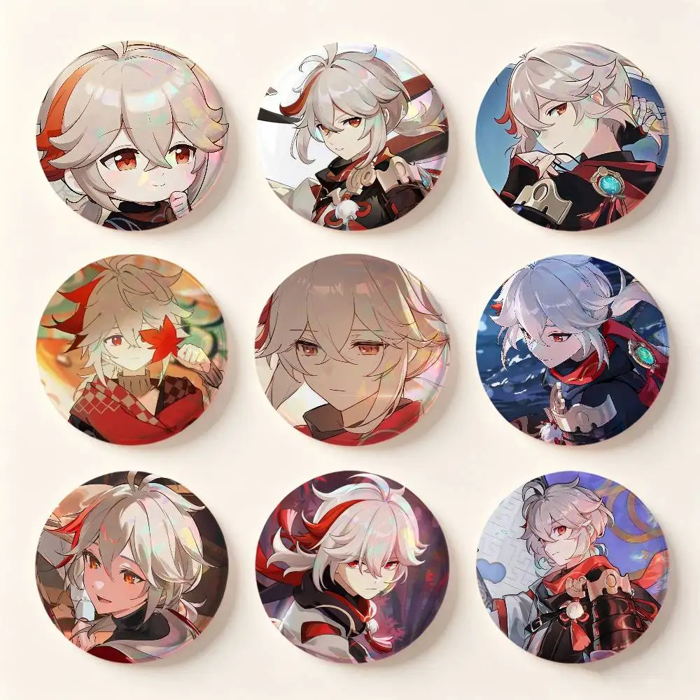 Kaedehara Kazuha Genshin Impact Badges Button Round Creative Pin Brooch Badge Bag Decor Accessories Fans Collect Friends Gifts