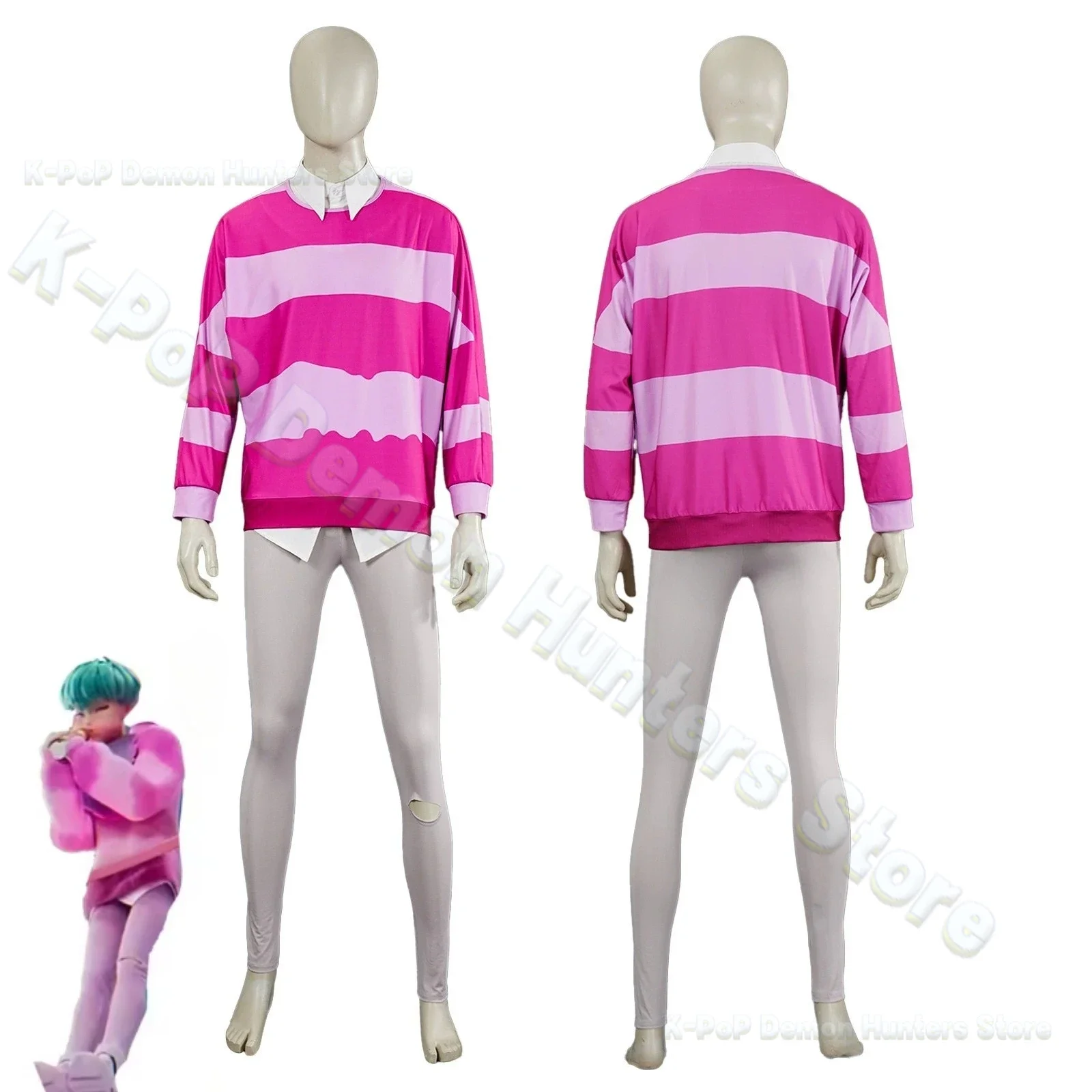 

KPop Demons Hunter Saja Boys Cosplay Costume Abby Jinu Mystery Baby Romance Uniform Wig Suit for Adult Kid Idol Roleplay Outfit