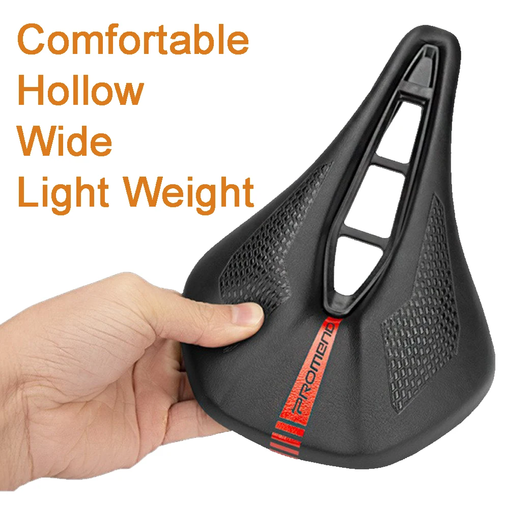 PROMEND MTB Bicycle Ergonomic Short Nose Saddle 160mm Wide Comfort Long Trip Light Weight Thicken Soft Buffer Seat