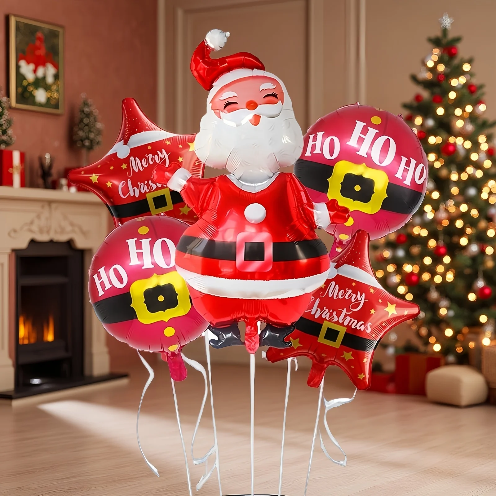 5 stücke Cartoon Santa Claus Festliche Luftballons Weihnachten Home Party Dekoration Neujahr Feiern Weihnachten Fotografie Requisiten